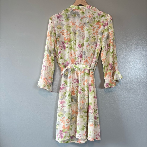 Vintage Oscar de la Renta Pink Label Medium Lightweight Robe Colorful Floral - Picture 4 of 6